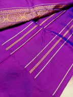 Magenta Purple Shade Handwoven High Percentage Kataan Silk Banarasi