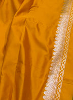 Mustard Shade Handwoven Kataan Mashru Silk Saree