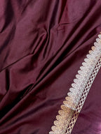 Coffee Brown Shade Handwoven Kataan Mashru Silk Banarasi