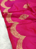 Rani Pink Shade Scale Design Handwoven High Percentage Kataan Silk Saree