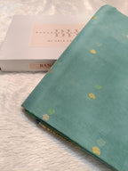 Pure Kora Organza Silk Banarasi Saree with Contrast Floral Border