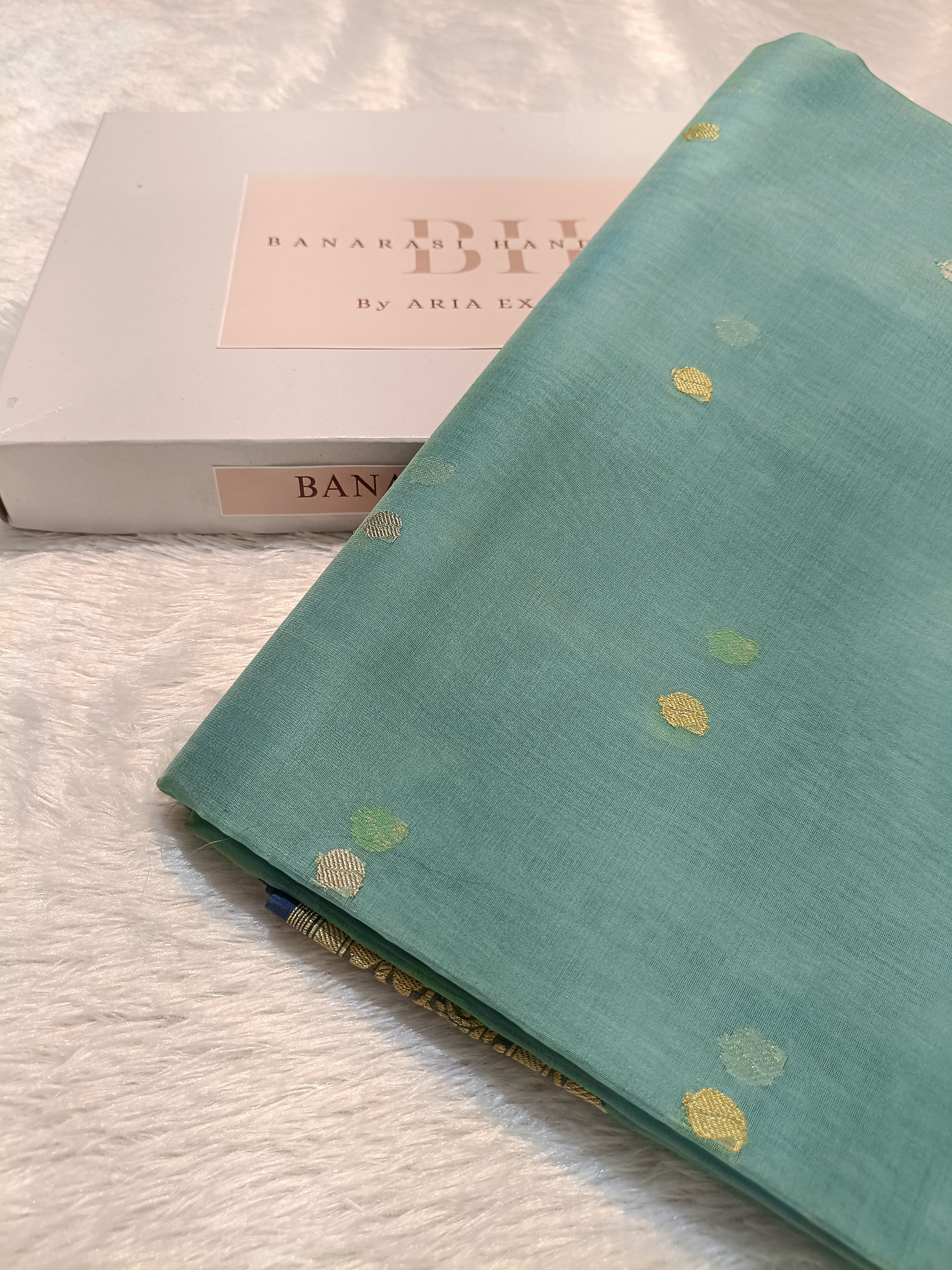 Pure Kora Organza Silk Banarasi Saree with Contrast Floral Border