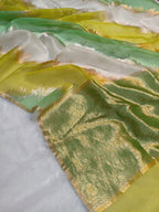 Pure Kora Organza Silk Rangkaat Banarasi Saree – Floral Woven Design